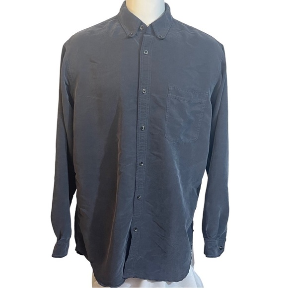 COLUMBIA Charcoal Gray Long Sleeve Button Up Shirt - Picture 1 of 9